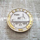 Professional design double color plating anniversary coin for school