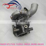 D4CB Engine Turbo GT1752S 733952-5001S 28200-4A101 Turbocharger for Kia Sorento, Hyundai thumbnail-3