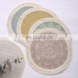 Wholesale Home Textile Fringes Placemats Printed Woven Fabric Table Round Placemat Dining Mat thumbnail-3