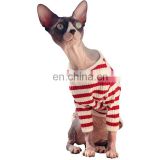 Cats Shirt Stripe Vest Best Hairless Cat's Adorable  Cat's Pajamas Jumpsuit for All Season