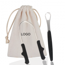 Hot Sell Stainless Steel Tongue Cleaner Scraper With Colorful Handle for Oral Care thumbnail-1