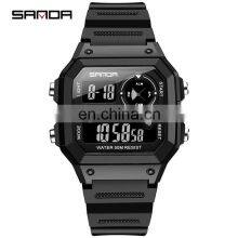 SANDA 418 Latest Men Digital Sport Watches Silicon Watch Band Stopwatch Back Light Time Showed Boys Digital Watch thumbnail-2