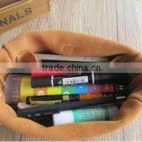 Handmade Cow Leather Cosmetic Organizer Bag Large Capacity Clutch Pen Bag for Travel thumbnail-5