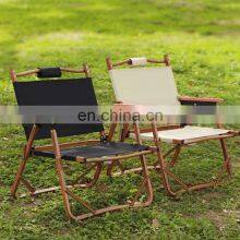 Wholesale Beach Camp Chair Outdoor Glamping Furniture Portable Wood Grain Aluminum Folding Camping Chair thumbnail-2