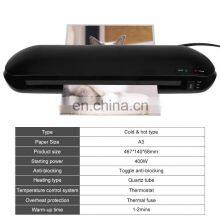 Alta Calidad Pequena Oficina Electrica de Calefaccion Rapida Plana de Plastico A3 Laminador Frio y Caliente thumbnail-5