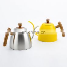 304 Stainless Steel Espresso Coffee Kettle Coffee Tea Pot with Wood Handle