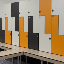 Gym Lockers Wood Grain Sport Locker Factory Decorative Waterproof thumbnail-1