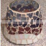 Brown and Black Mosaic Candle Shade Jars