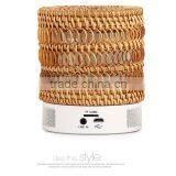 2016 New Design Vietnamese Rattan Weaving Portable Originality Bluetooth Speaker With Colorful Led Light thumbnail-3