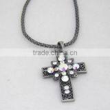 Flower Diamond Necklace,Woven Cord Necklace,Cross Necklace thumbnail-1
