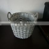 willow flower basket with plastic lining