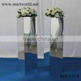 Shinning Mirror Surface With Flower Wedding Fiber Pillar Manufacturer Stand Wedding Columns for Wedding Decoration(MWS-018) Supplier's Choice thumbnail-3