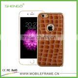 Metal Bumper With Leather Cover Phone Case for IPhone6/6P thumbnail-3