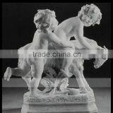 Outdoor Decor Carving White Stone Children Sculpture thumbnail-1