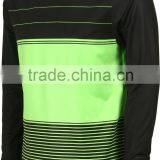 92% Polyester 8% Spandex Long Sleeves Sublimated Hooded Compression Shirt / Rash Guard With Custom Sub Stripes Design