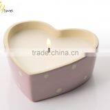 Scented Candle in Ceramic Jar/ Heart Shape Scented Candle/ Heart Shape Candle/ Soy Wax thumbnail-1