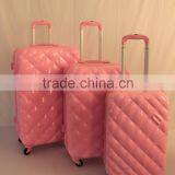 Hard Shell ABS PC Cream Pink Printed Hard Case Luggage thumbnail-1