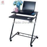 Modern Wood Mobile Rolling Cart Compact Computer Desk