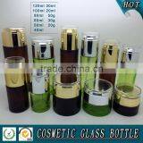 Dark Brown Colored Glass Cosmetic Bottle and Cosmetic Glass Jar With Acrylic Lid Quality Choice thumbnail-3