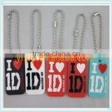 Custom I Love 1D Key Tag, One Direction Dog Tag With Keychain thumbnail-2