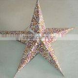 Red Glitter Printed Paper Star Lanterns New