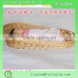 wholesale modern oval willow baby basket with brown color