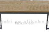 Outdoor Furniture Sling Table Aluminum Frame Powder Coated & Teak Table Top thumbnail-3