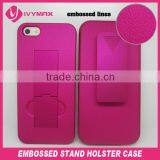 Newest Embossed Kickstand Hard Case for Apple Iphone 5 Cell Phone Case