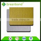 Greenbond silver brushed aluminum decorative wall acp panel