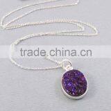 Sterling Silver Druzy Gemstone Necklace thumbnail-4