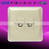 V6_3D Series Wall Switch 2 Gang TV Socket