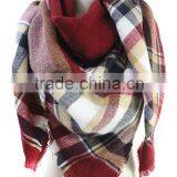 Blanket Square Oversize Black and White Tartan Shawl thumbnail-2