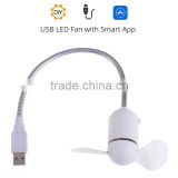 Smart Mini USB Bluetooth LED Message Fan Flexible Gooseneck Programmable For PC Notebook Soft PVC Fan Blade Plug and Play