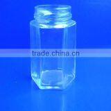 380ml Hot-selling Six Arrises Shape Honey Bee Glass Jar