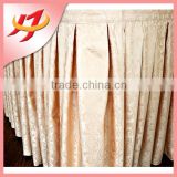 fashion light champagne square table skirt for wedding and party