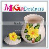 Hand Painted OEM Craft Customized Flower Ceramic Candy Jar