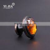 1 Inch Antique Honey Amber Zinc Base Oil Rubbed Bronze Crystal Handle Pull