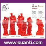 2015 new design red resin wedding couple figure statue china supplier