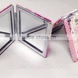 60mm Square Pu Leather Folding Cosmetic Mirror thumbnail-1