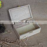 Natural Unfinished Lightweight Wood Craft Hinged Box With Handle thumbnail-3