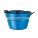 Blue Round Galvanized Steel & Power Coating Beverage/beer Ice Bucket With Handle thumbnail-1