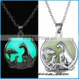 Summer Elegant Night Light Glow In Dark Luminous Rose Flower Pendant Necklace thumbnail-6