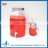 2 Gallon Family Recipe Vineyard Fruit Country Style Glass Dispenser Set thumbnail-1