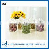 Beautiful Shapes Cylinder Horizontal Stripe Glass Spice Jar With Direct Cover for Kitch thumbnail-1