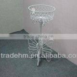 Antique White Metal Butterfly Plant Holder thumbnail-1