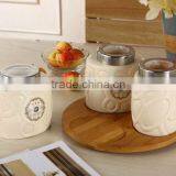 Ceramic Canister Set With Tray thumbnail-2