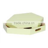 Hexagon Colored Lacquer Serving Tray, Spun Bamboo Tray thumbnail-4