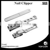 Nail Clipper Set With File- Stainless Steel Long Handle - 360 Degree Rotating Nail Nipper Cutters thumbnail-1
