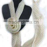 Polka Dot Chiffon Rose Scarf
