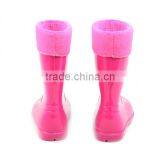 Waterproof Warm Kids Girls Boys Rain Boot With Fur Lining thumbnail-4